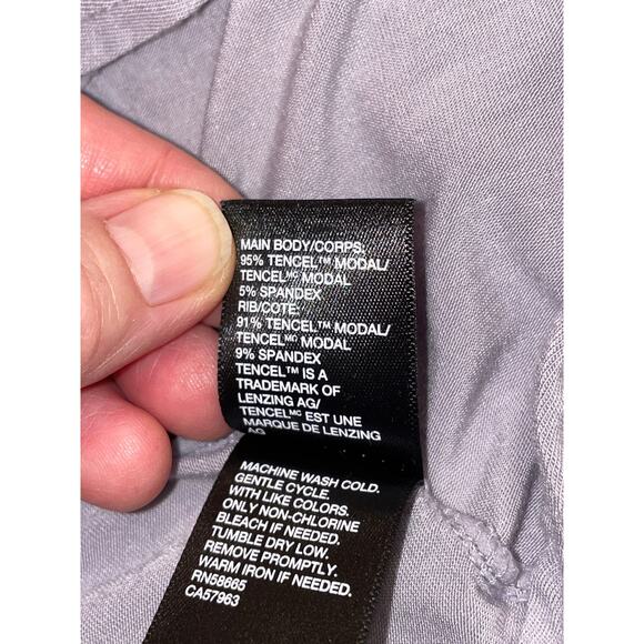 Zella Top in Lovely Purpleish Grey - Size M - Twist Detail at Hem - Model Fabric - Picture 10 of 10